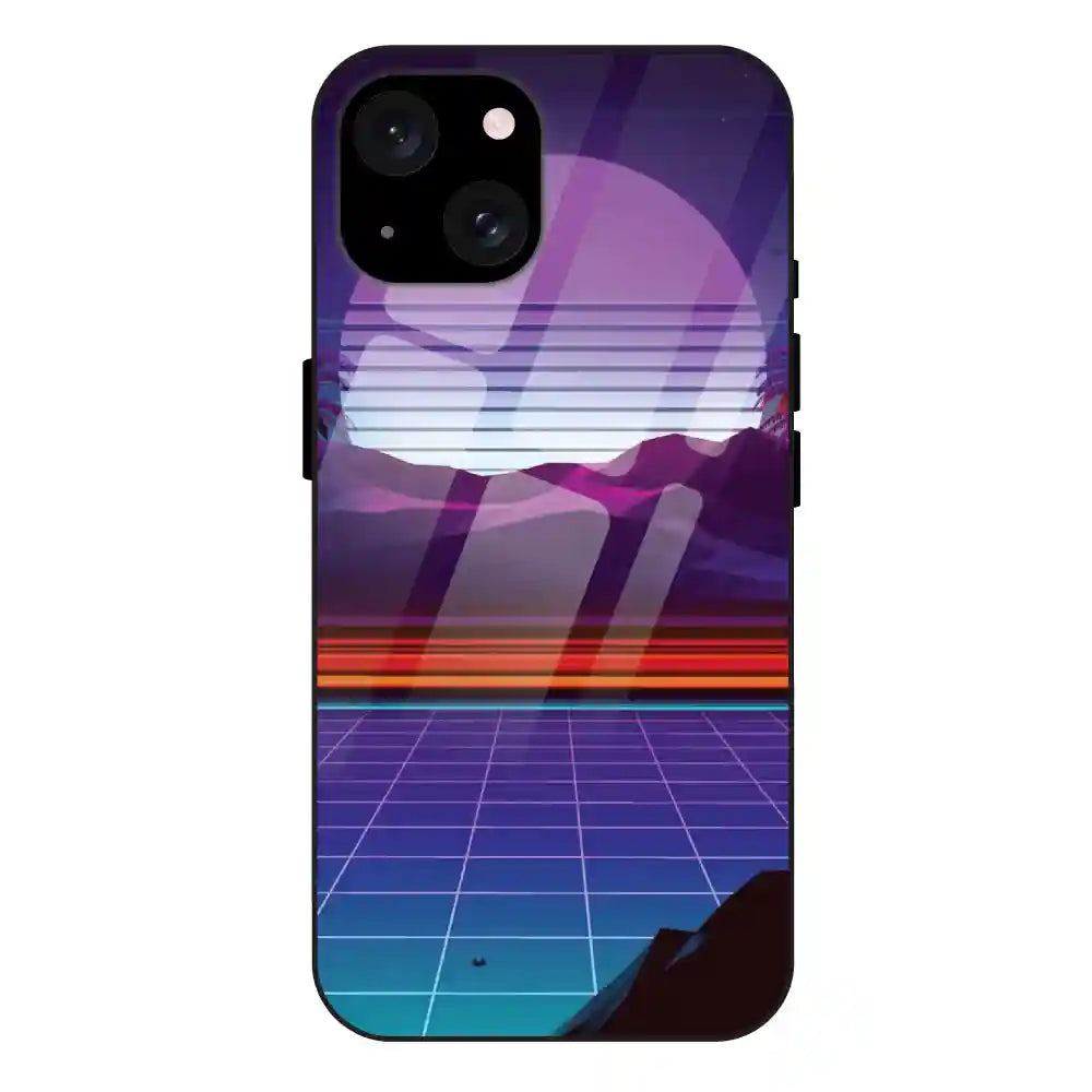 Electrofloor Synthwave - Glass Case For Apple iPhone 15 Plus