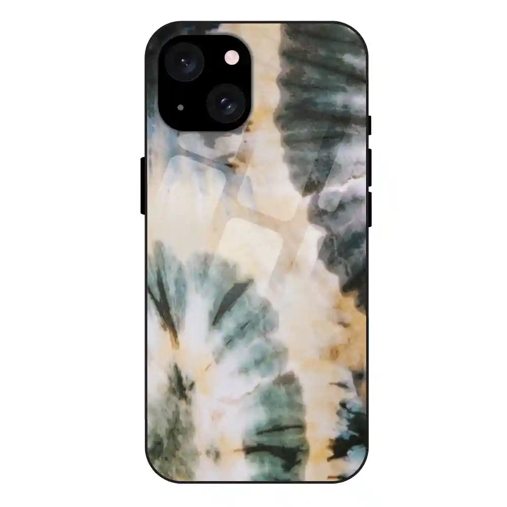 'Black And Gold Tie Dye - Glass Case For Apple iPhone 15 Plus