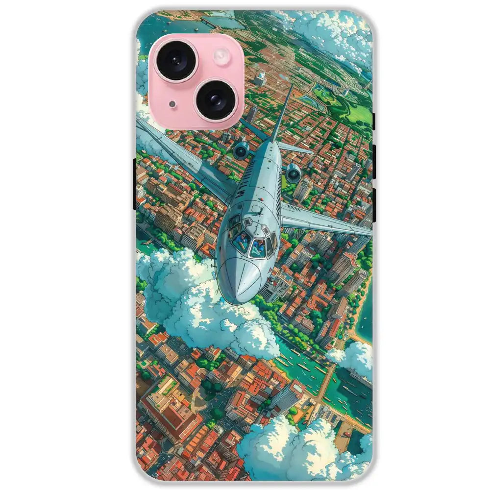 Flying Over City - Hard Cases For Apple iPhone 15 Plus