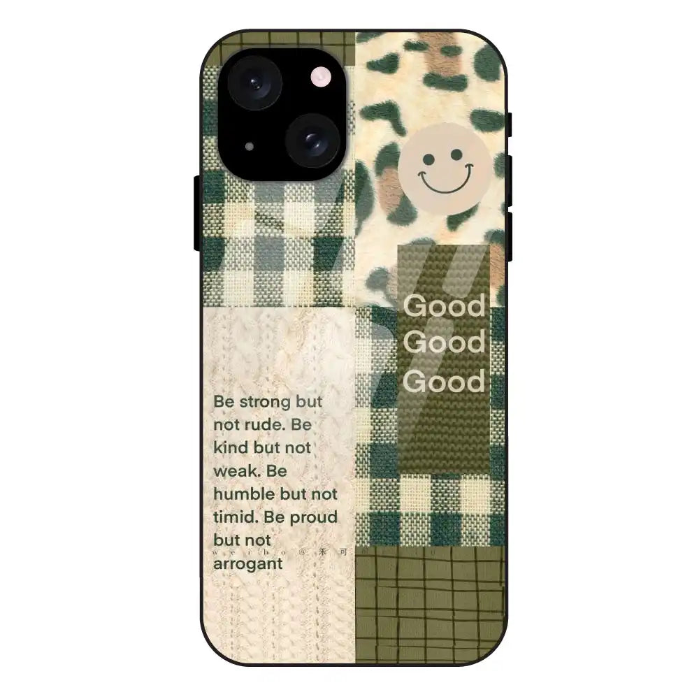 'Patchwork Positivity - Glossy Metal Silicone Case For Apple iPhone 15 Plus
