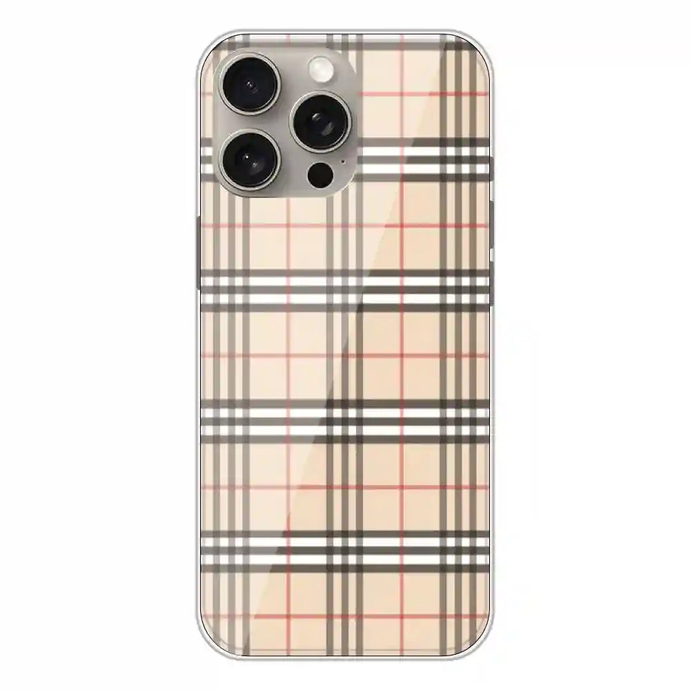 Yellow Checks - Printed Silicone Case For Apple iPhone 15 Pro Max