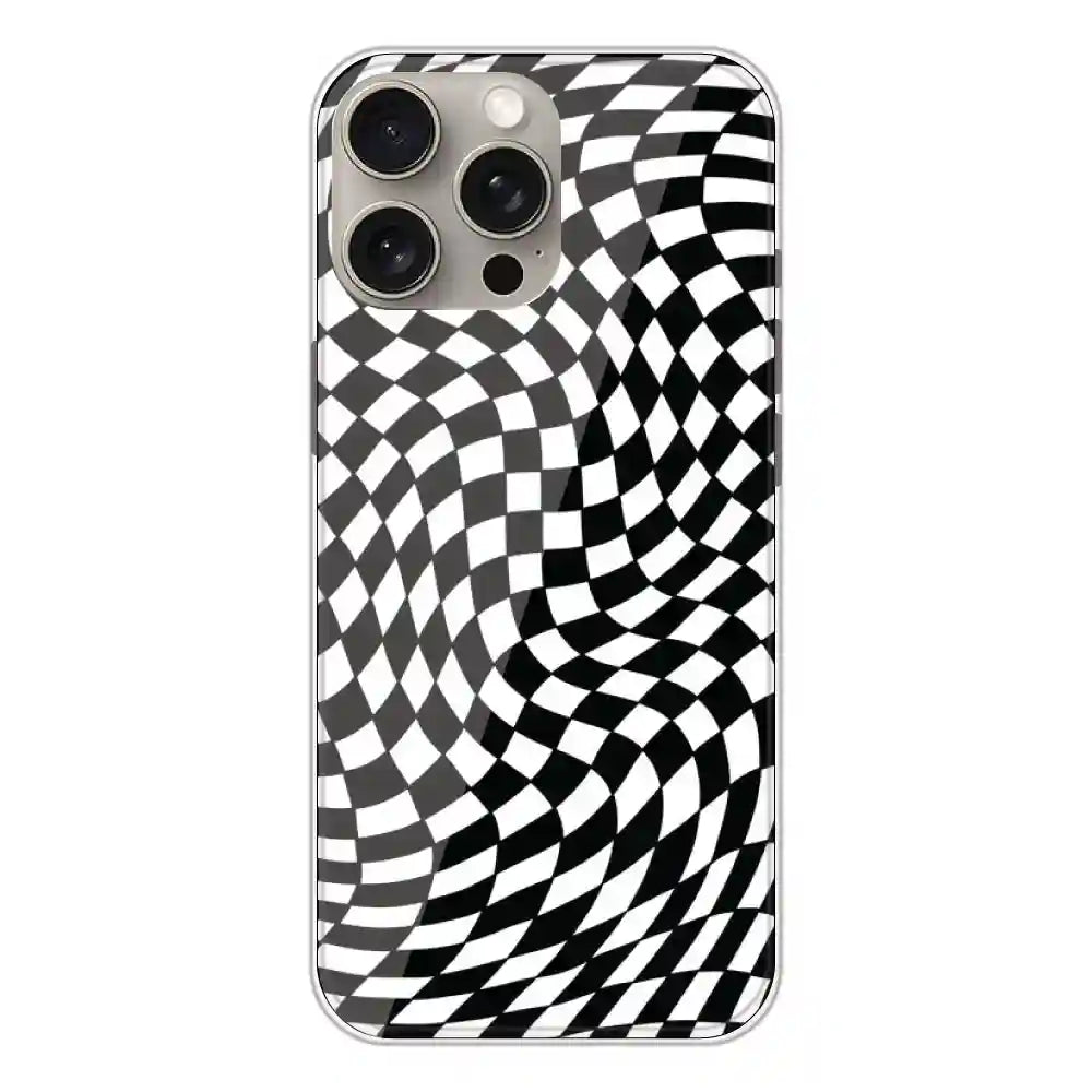 Checks - Printed Silicone Case For Apple iPhone 15 Pro Max