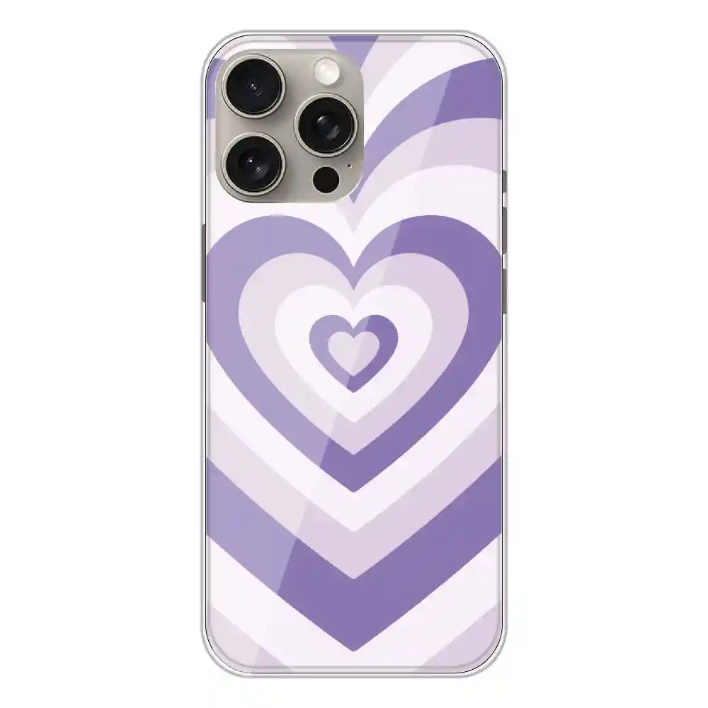Dark Purple Hearts - Printed Silicone Case For Apple iPhone 15 Pro Max