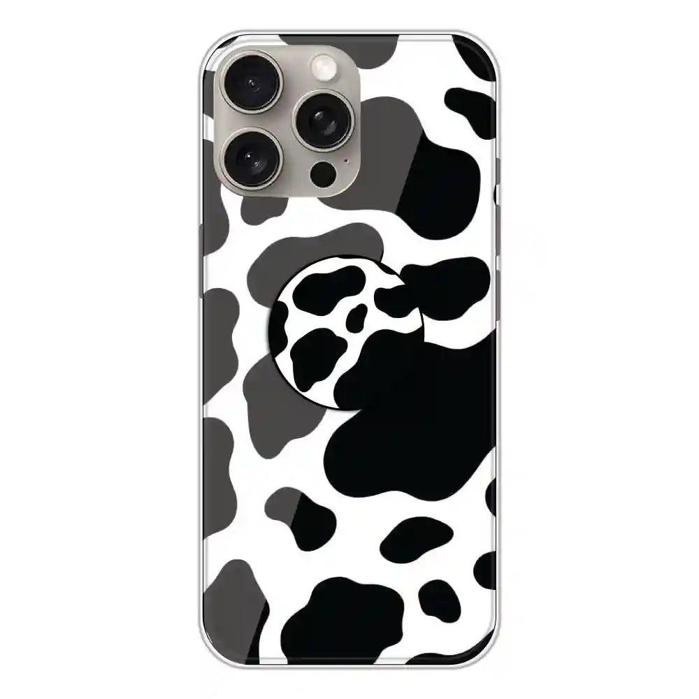 Cow Print - Silicone Grip Case For Apple iPhone 15 Pro Max