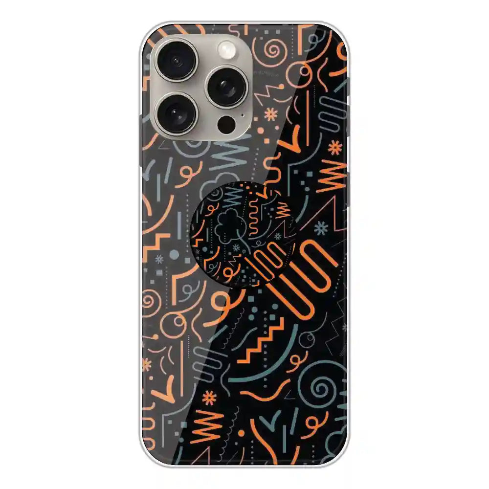 Orange Graffiti - Silicone Grip Case For Apple iPhone 15 Pro Max