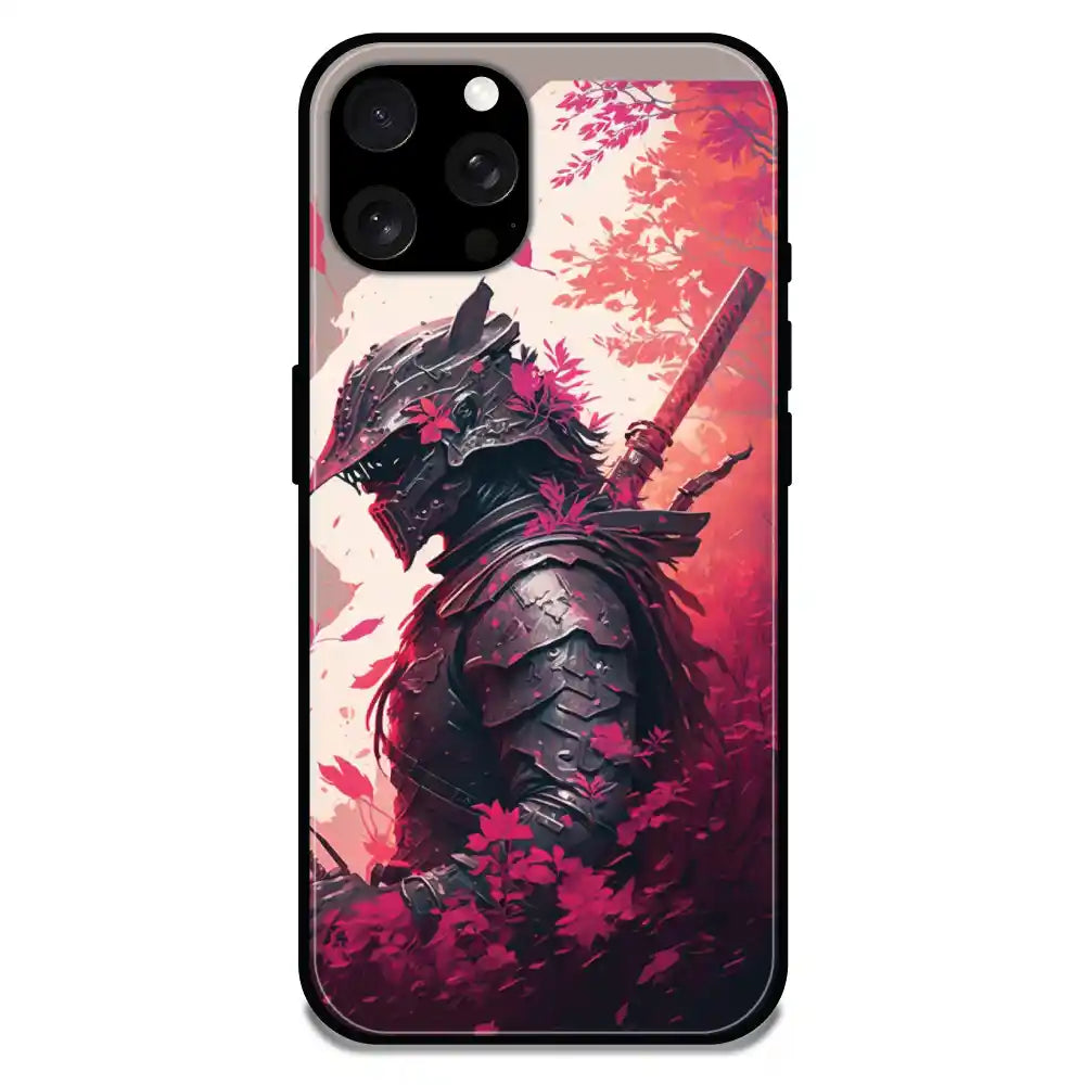 'King Warrior - Glossy Metal Silicone Case For Apple iPhone 15 Pro Max