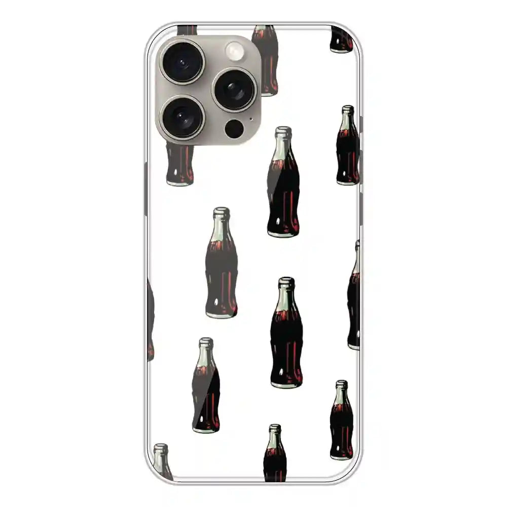 Soft Drinks - Clear Printed Silicone Case For Apple iPhone 15 Pro Max