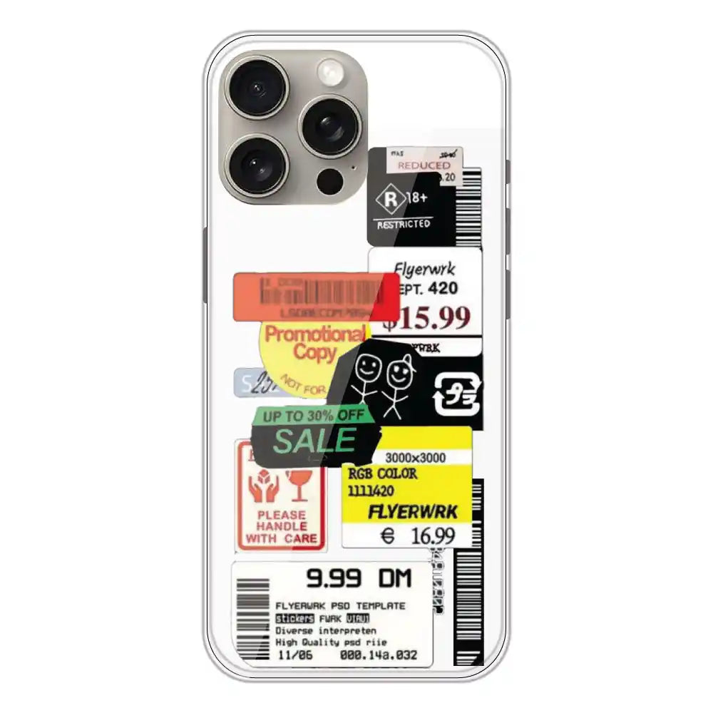 Sales - Clear Printed Silicone Case For Apple iPhone 15 Pro Max