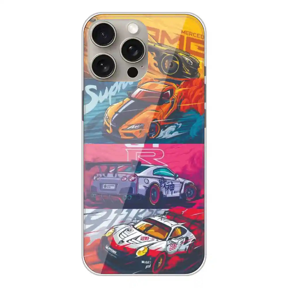 Sports Car - Printed Silicone Case For Apple iPhone 15 Pro Max