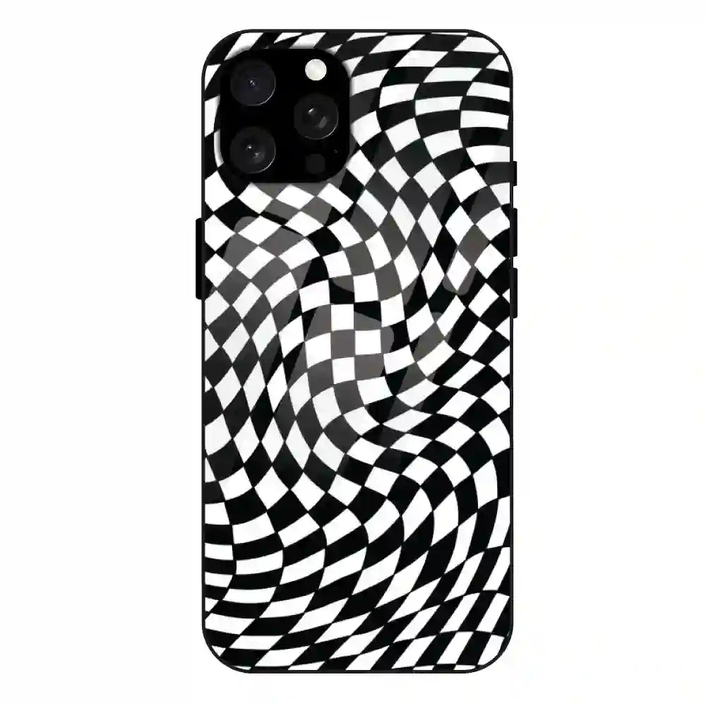 Checks - Glass Case For Apple iPhone 15 Pro Max