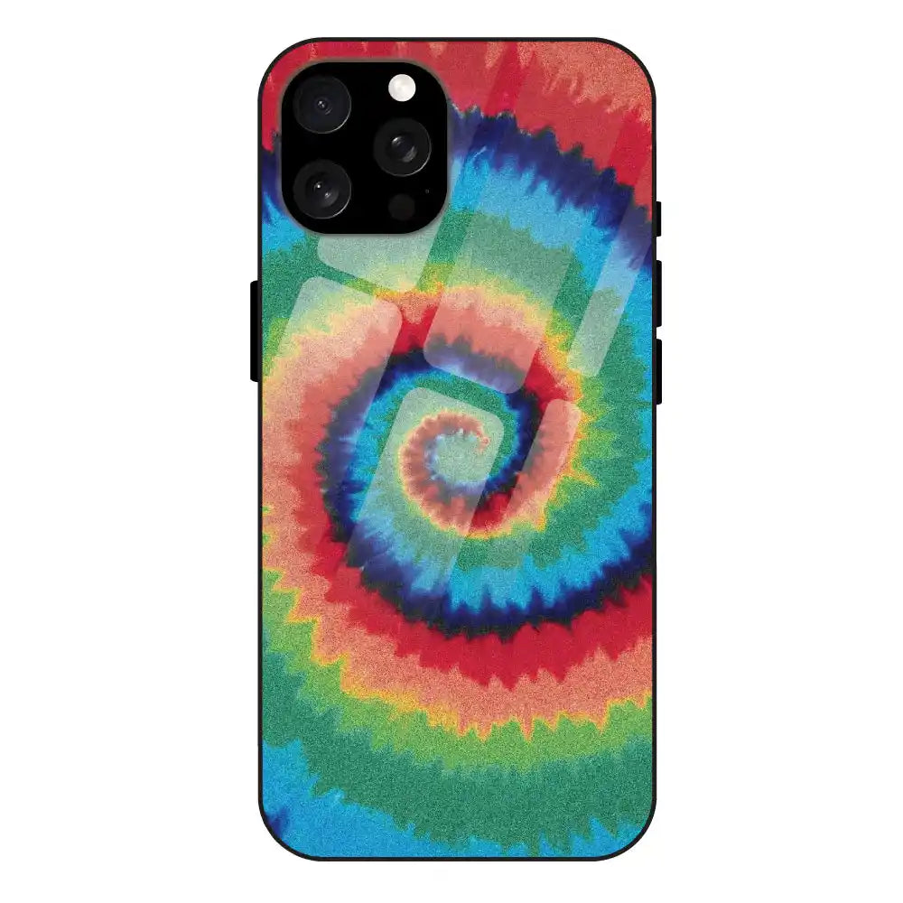 Rainbow Tie Dye - Glass Case For Apple iPhone 15 Pro Max