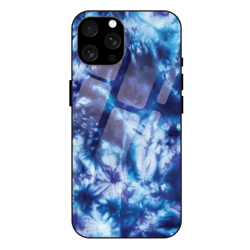 'Dark Blue Tie Dye - Glass Case For Apple iPhone 15 Pro Max