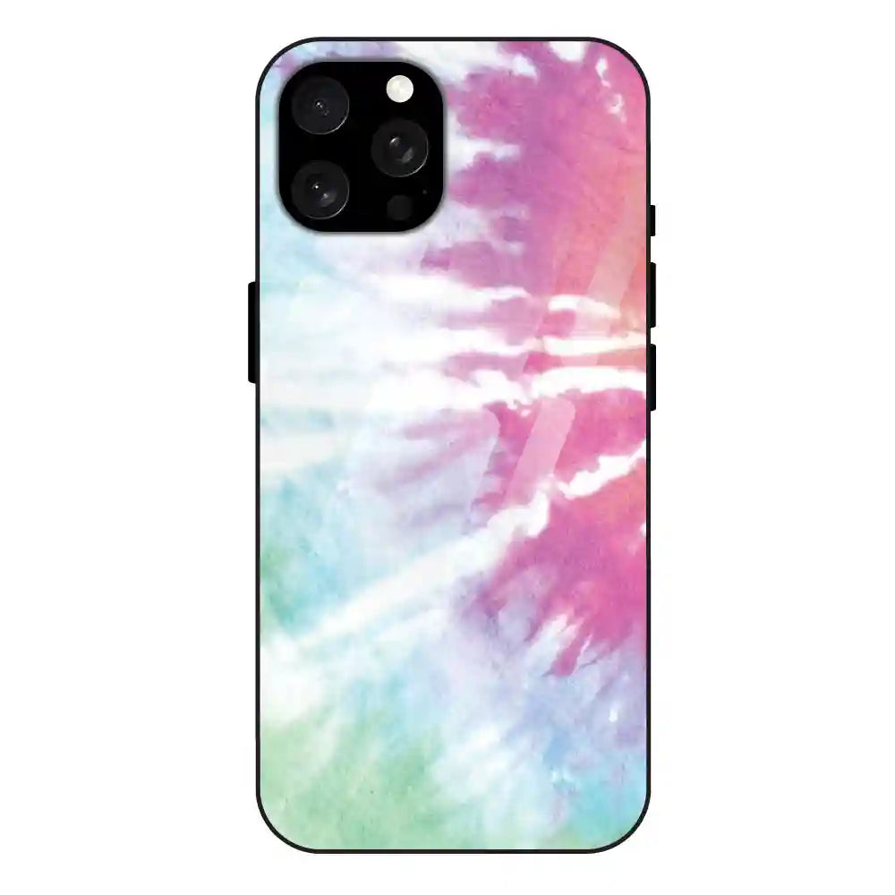 3 Color Splash Tie Dye - Glass Case For Apple iPhone 15 Pro Max