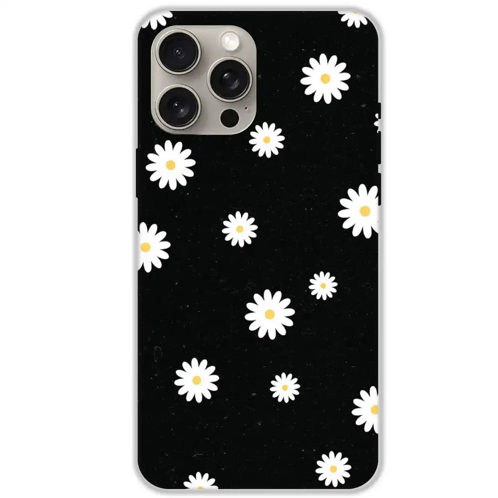 White And Black Flower - Hard Cases For Apple iPhone 15 Pro Max