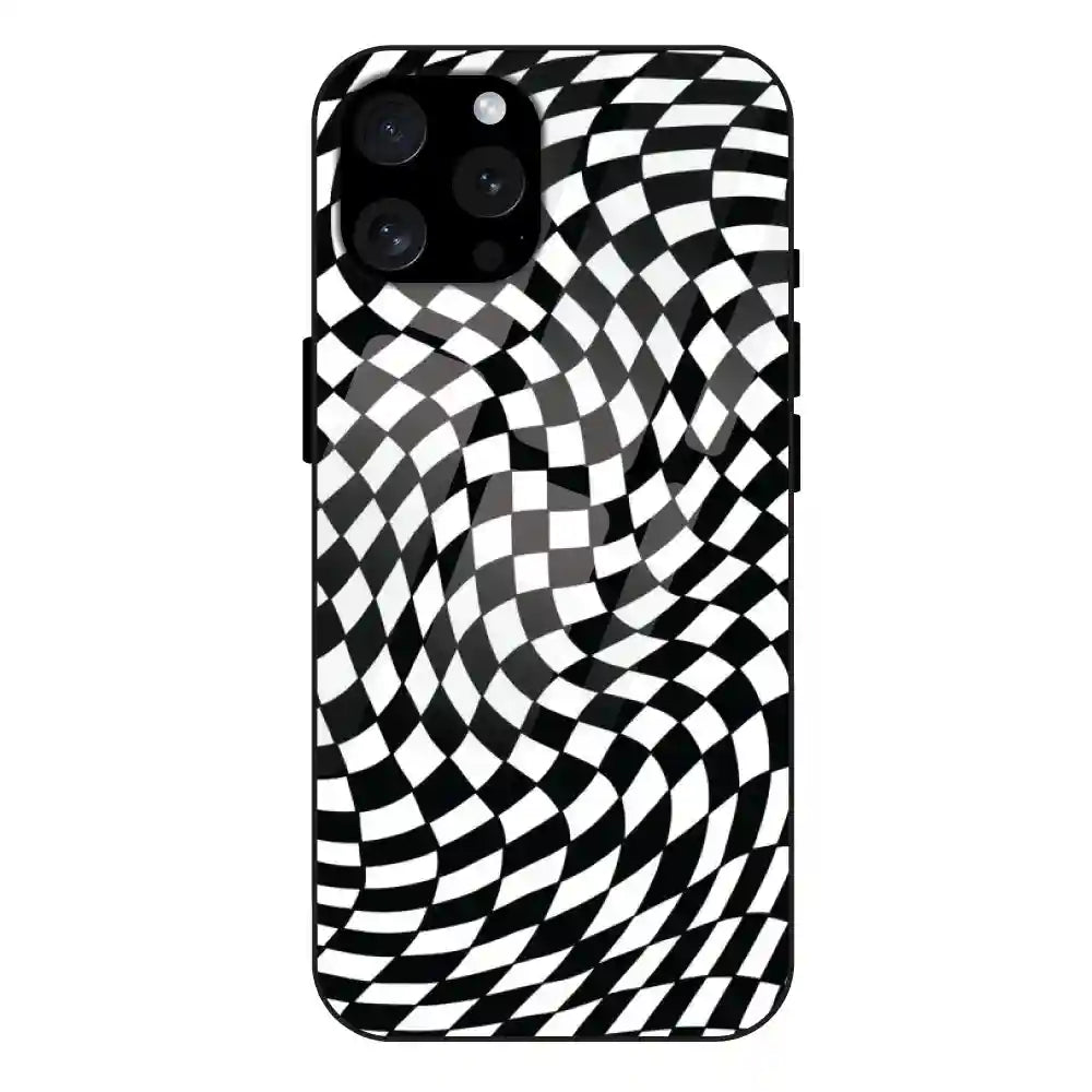 Checks - Glass Case For Apple iPhone 15 Pro