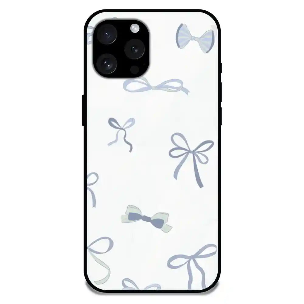 'Blue Bows - Glossy Metal Silicone Case For Apple iPhone 15 Pro