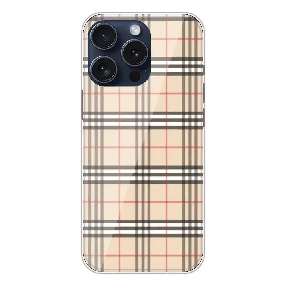 Yellow Checks - Printed Silicone Case For Apple iPhone 15 Pro
