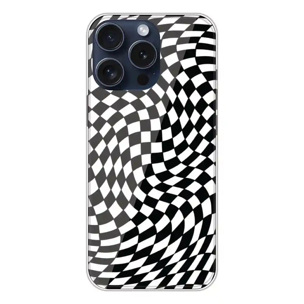 Checks - Printed Silicone Case For Apple iPhone 15 Pro
