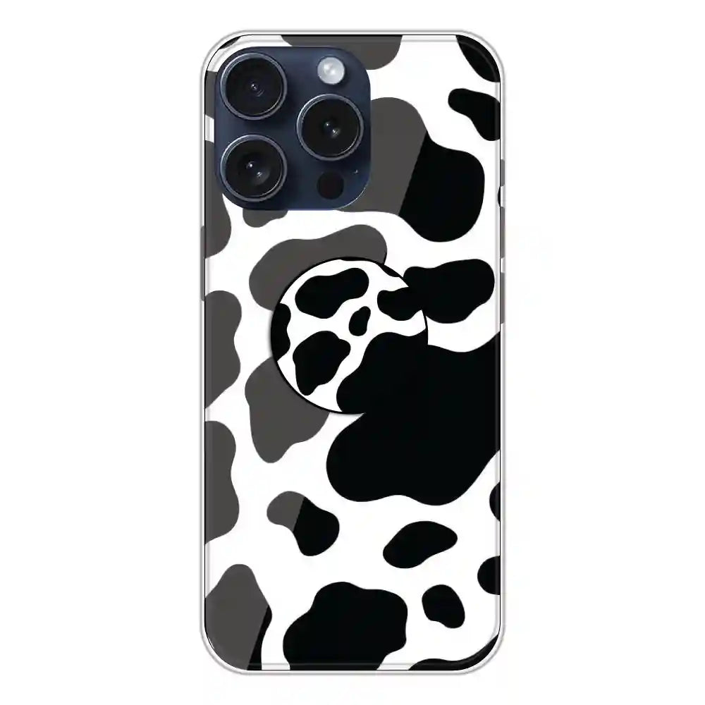 Cow Print - Silicone Grip Case For Apple iPhone 15 Pro