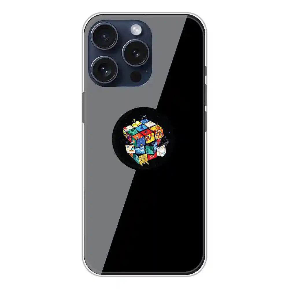 Rainbow Cube - Silicone Grip Case For Apple iPhone 15 Pro