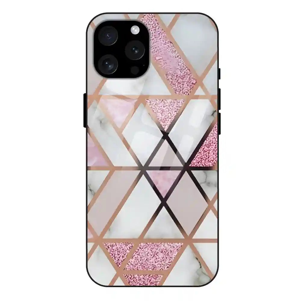 'Blush Prism Geometric - Glass Case For Apple iPhone 15 Pro