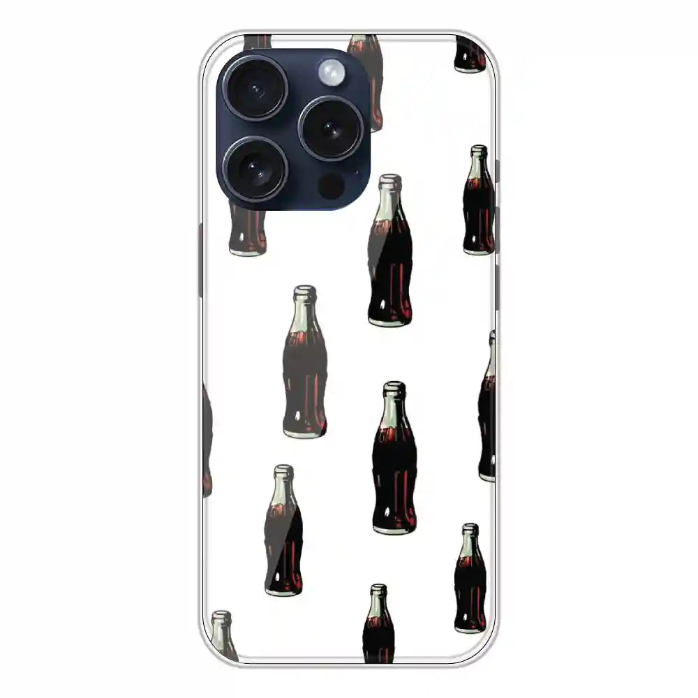 Soft Drinks - Clear Printed Silicone Case For Apple iPhone 15 Pro