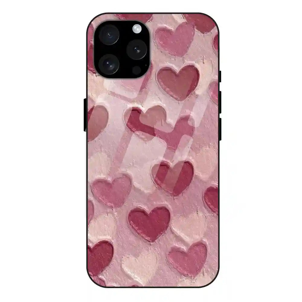 Pastel Hearts - Glass Cases For Apple iPhone Models