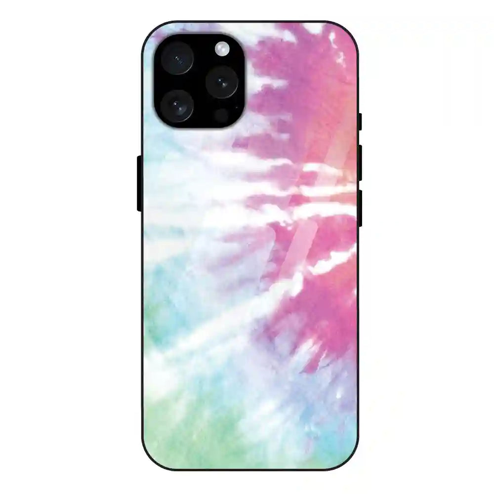 3 Color Splash Tie Dye - Glass Case For Apple iPhone 15 Pro