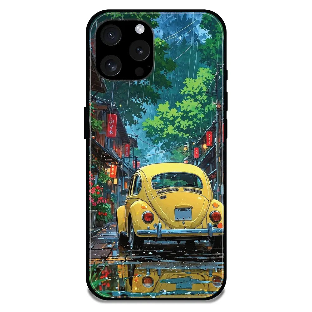 'Yellow Bettle - Glossy Metal Silicone Case For Apple iPhone 15 Pro