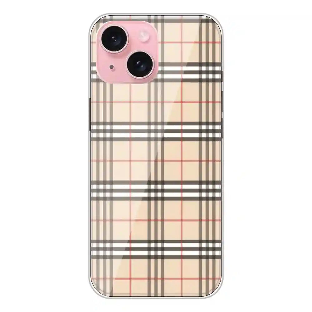 Yellow Checks - Printed Silicone Case For Apple iPhone 15