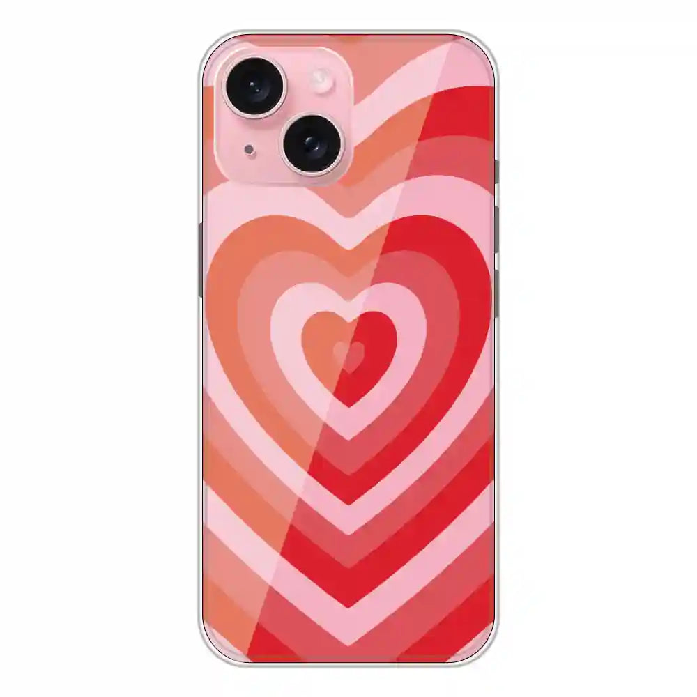 Red Hearts - Printed Silicone Case For Apple iPhone 15