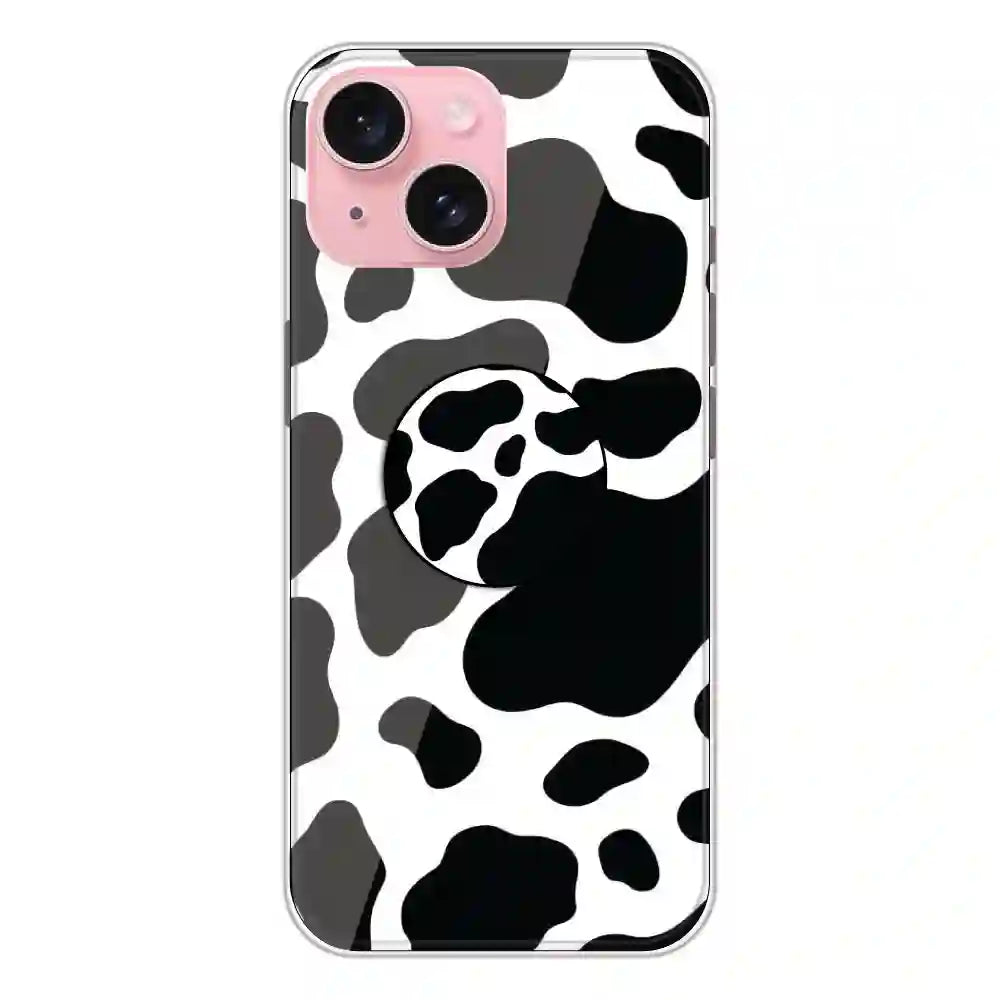 Cow Print - Silicone Grip Case For Apple iPhone 15