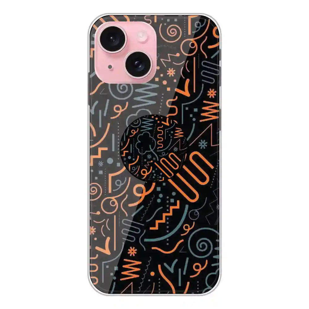 Orange Graffiti - Silicone Grip Case For Apple iPhone 15