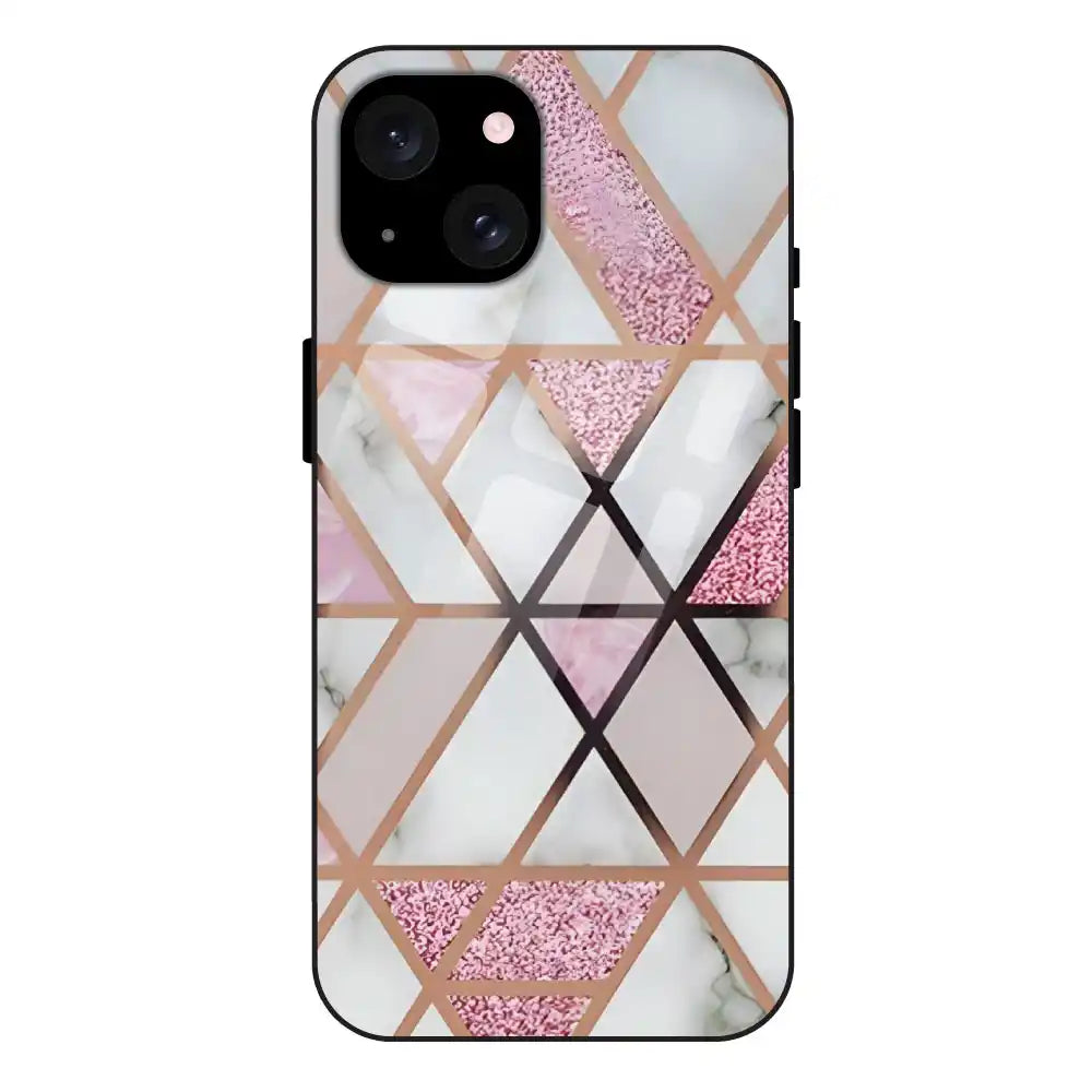 'Blush Prism Geometric - Glass Case For Apple iPhone 15