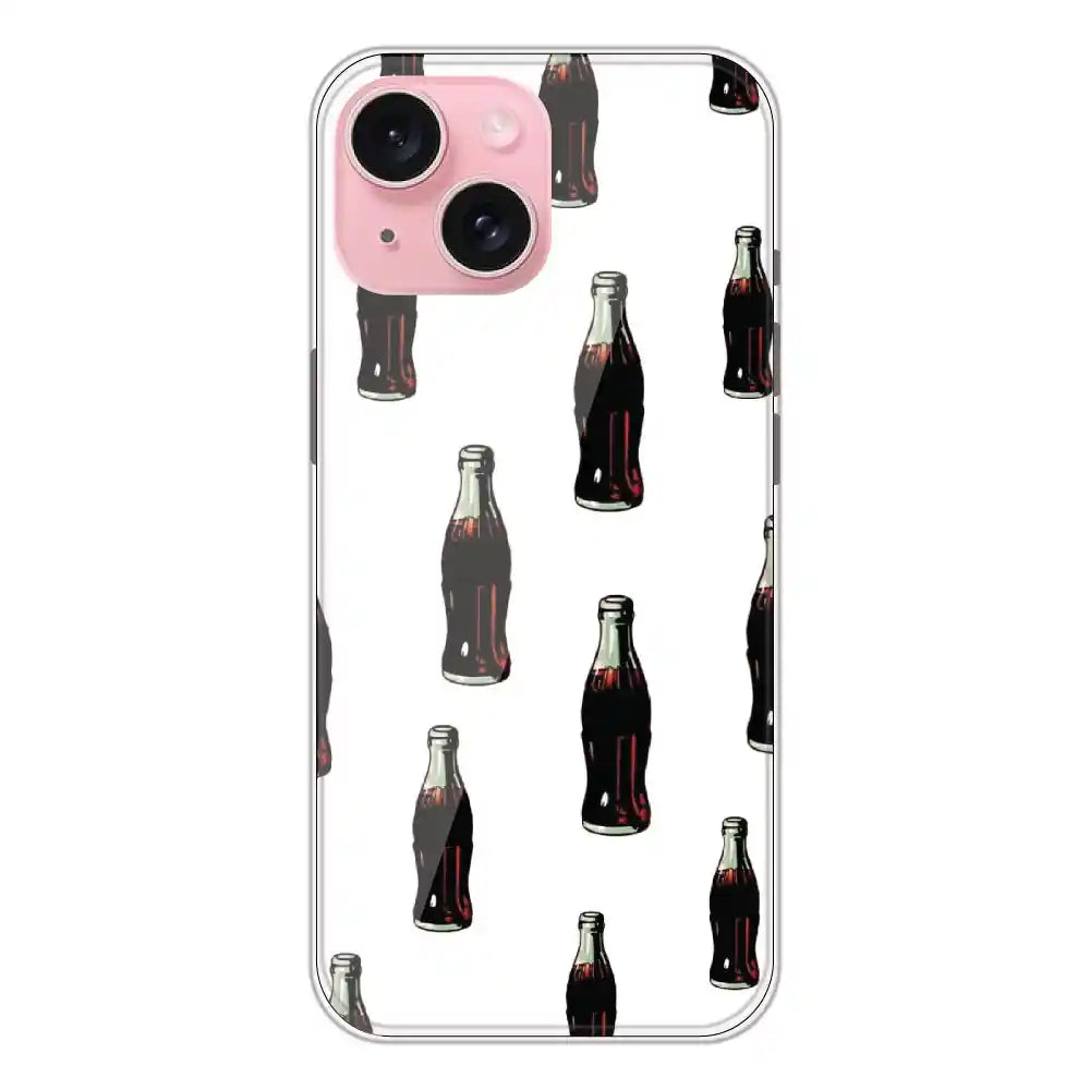 Soft Drinks - Clear Printed Silicone Case For Apple iPhone 15