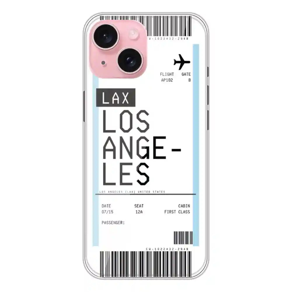 Los Angeles Ticket - Clear Printed Silicone Case For Apple iPhone 15