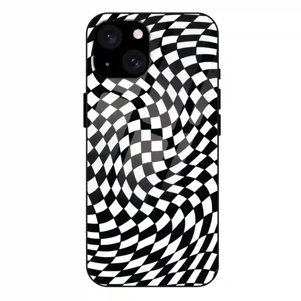 Checks - Glass Case For Apple iPhone 15