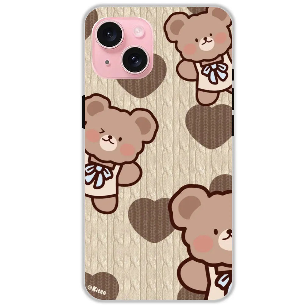 Teddy Heart - Hard Cases For Apple iPhone 15