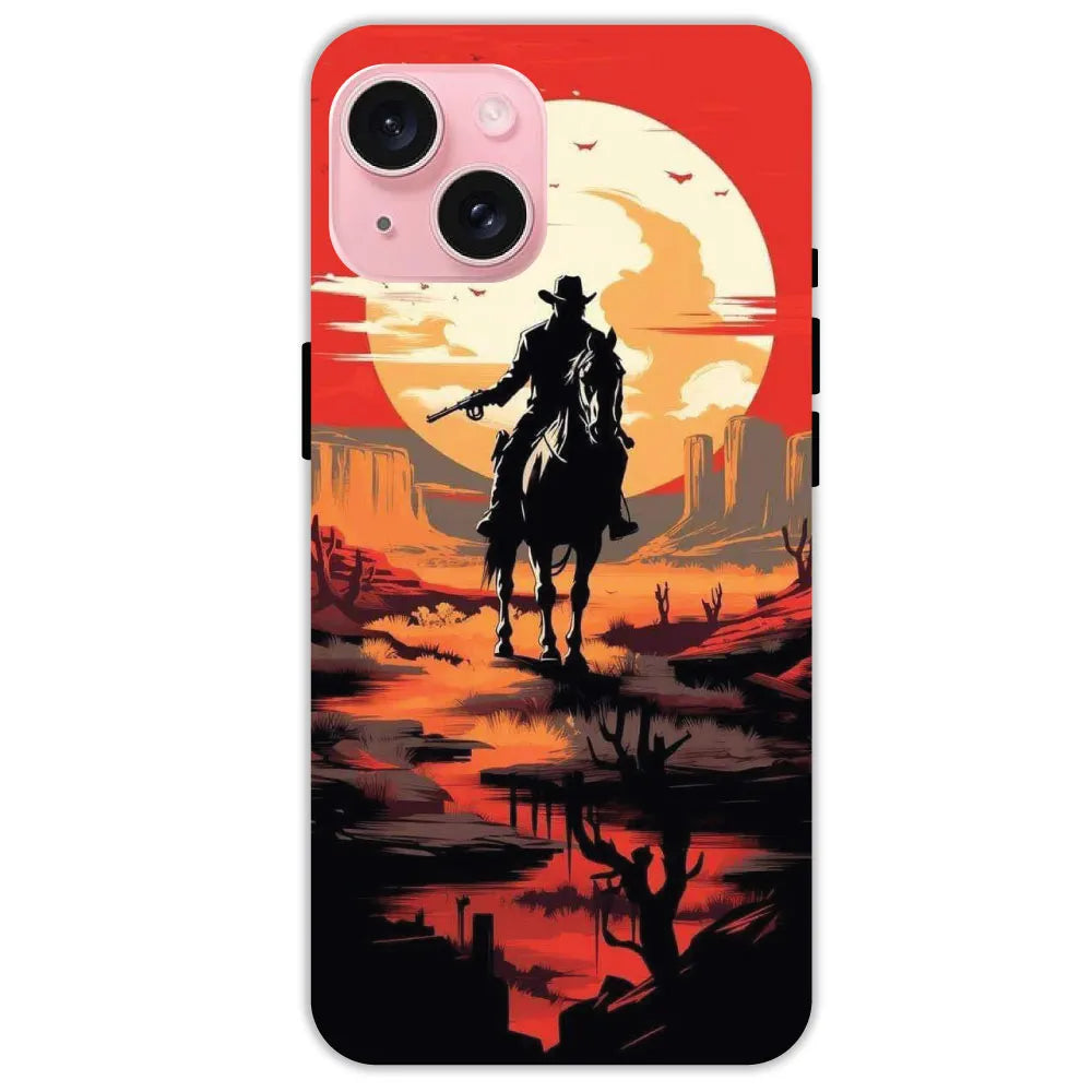 Cowboy and Horse - Hard Cases For Apple iPhone 15