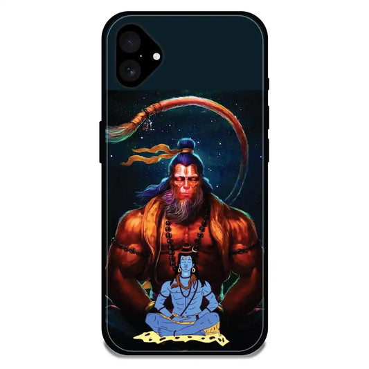 'Lord Shiva & Lord Hanuman - Glossy Metal Silicone Case For Apple iPhone 16 Plus