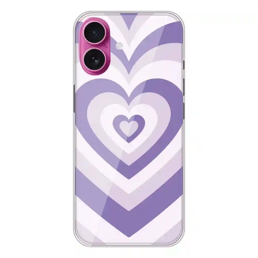 Dark Purple Hearts - Printed Silicone Case For Apple iPhone 16 Plus