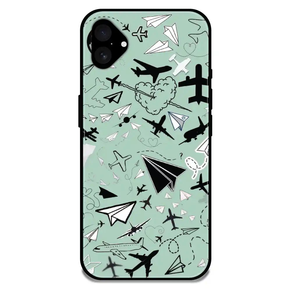 'Planes - Glossy Metal Silicone Case For Apple iPhone 16 Plus