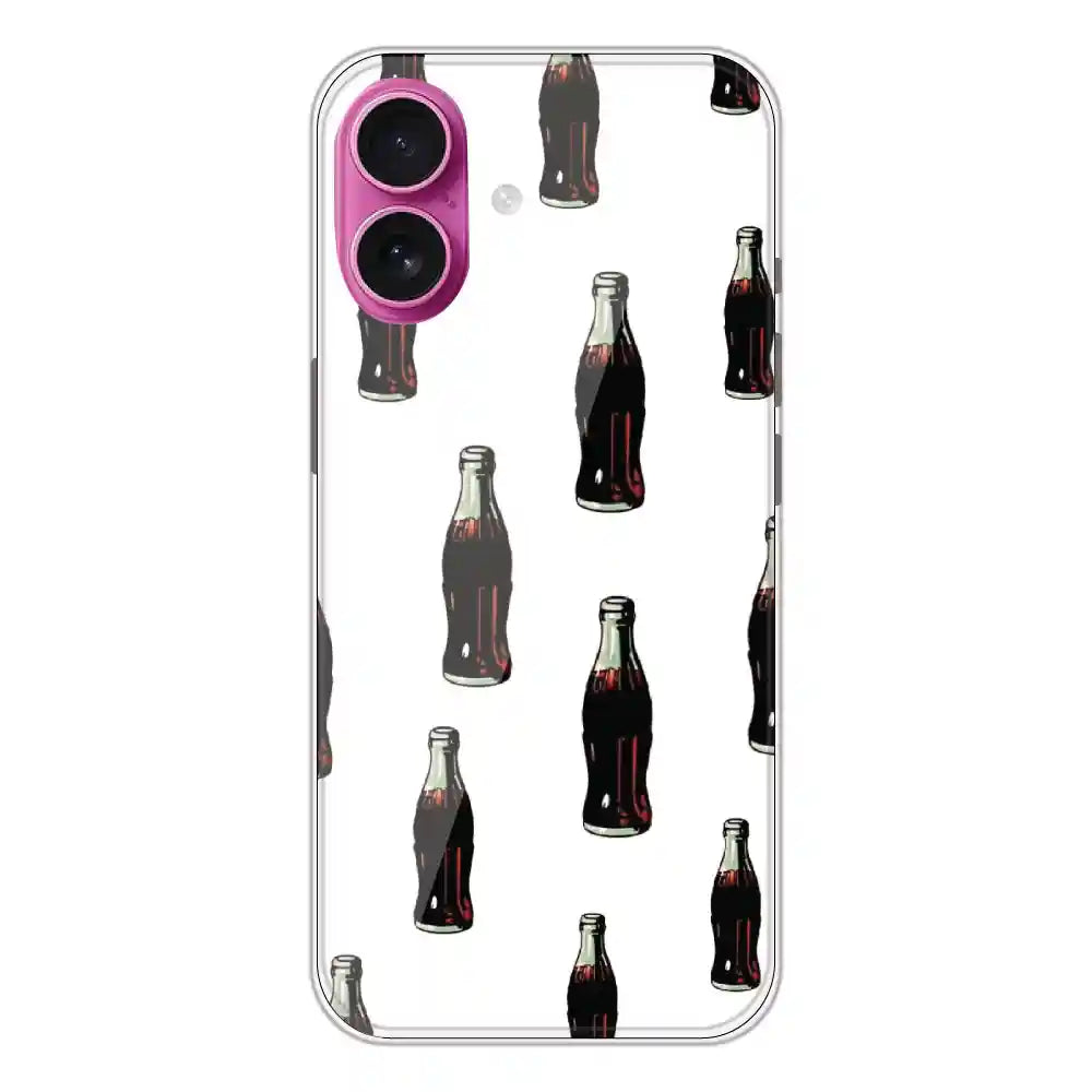 Soft Drinks - Clear Printed Silicone Case For Apple iPhone 16 Plus