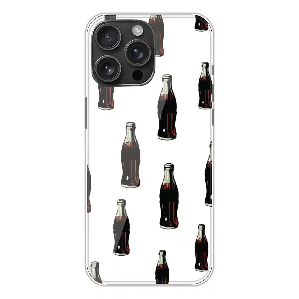 Soft Drinks - Clear Printed Silicone Case For Apple iPhone 16 Pro Max
