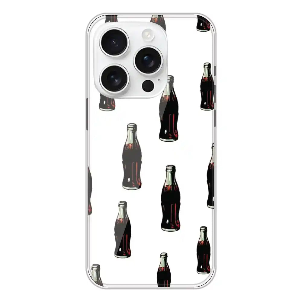 Soft Drinks - Clear Printed Silicone Case For Apple iPhone 16 Pro