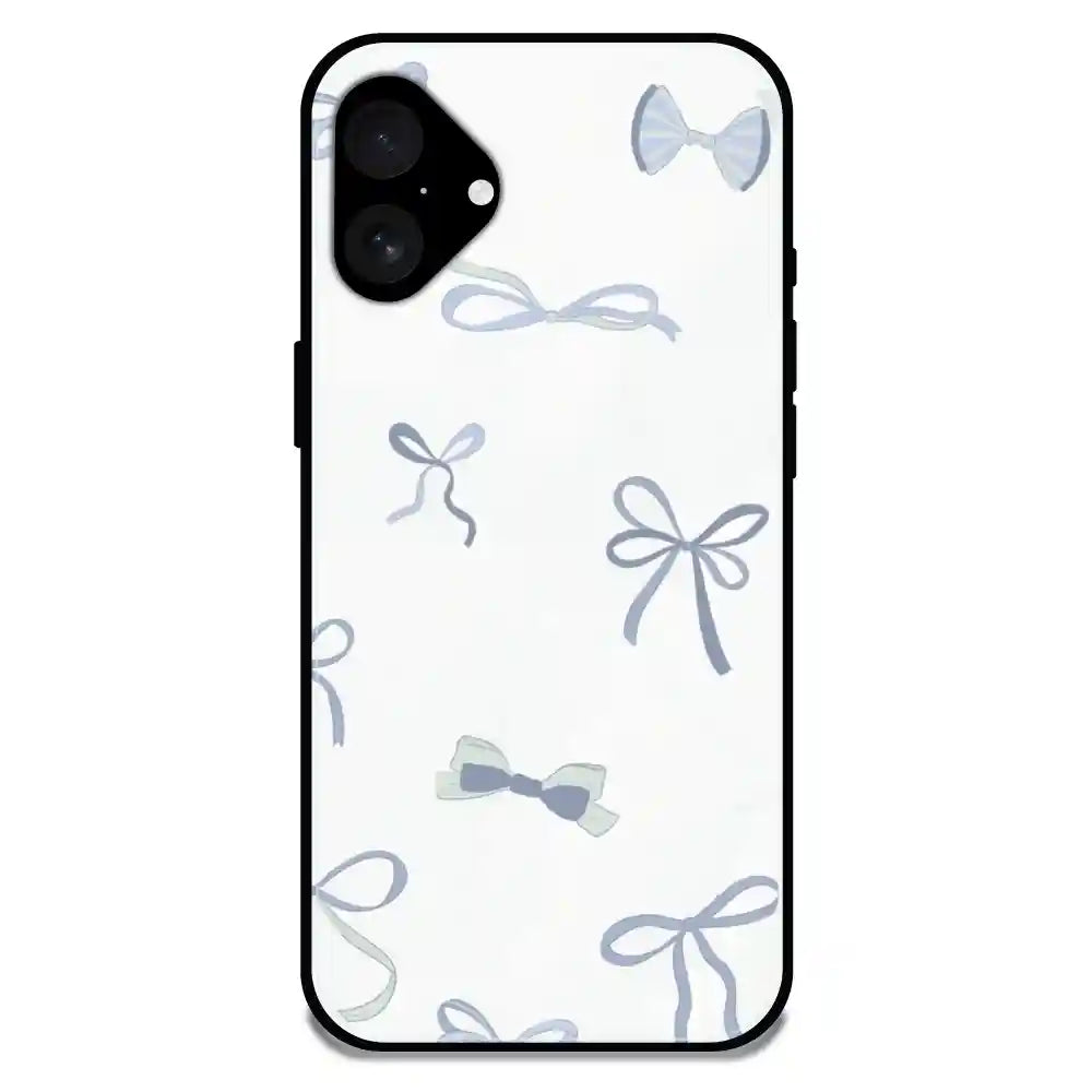 'Blue Bows - Glossy Metal Silicone Case For Apple iPhone 16 Plus