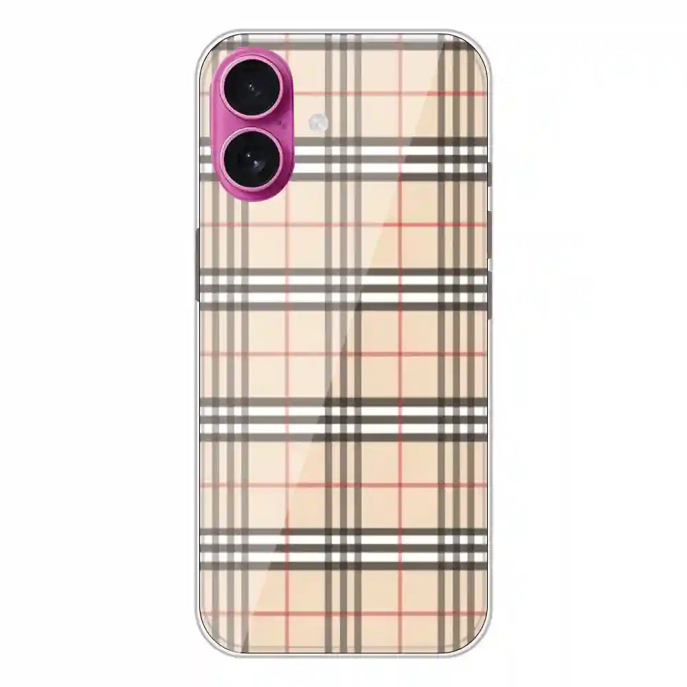 Yellow Checks - Printed Silicone Case For Apple iPhone 16 Plus