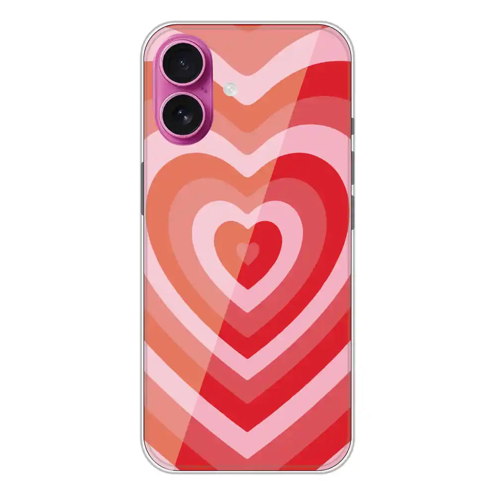Red Hearts - Printed Silicone Case For Apple iPhone 16 Plus