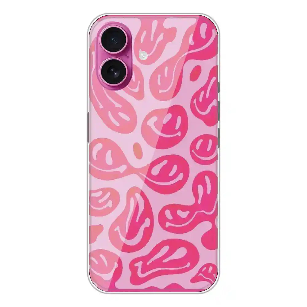 Pink Smiles - Printed Silicone Case For Apple iPhone 16 Plus