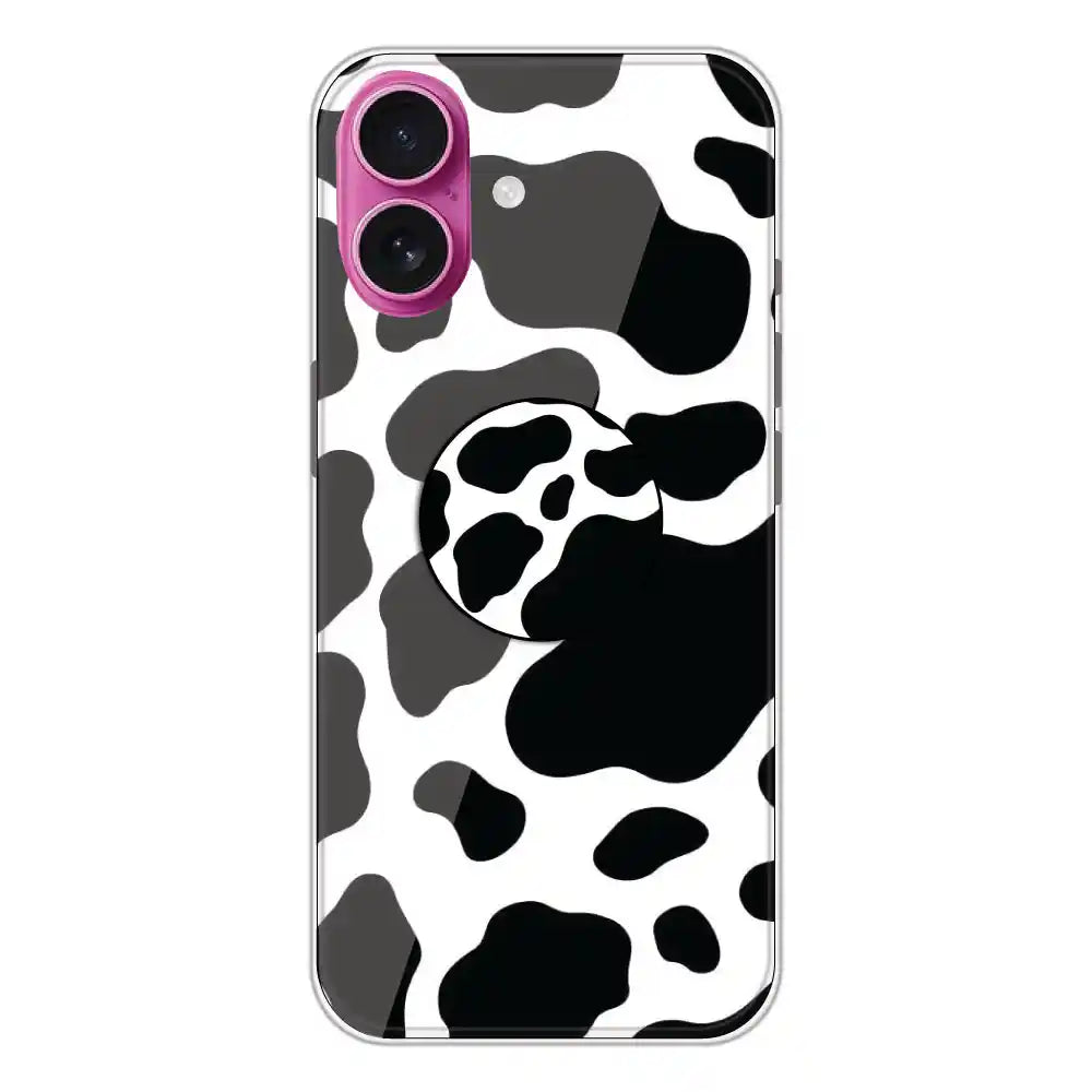 Cow Print - Silicone Grip Case For Apple iPhone 16 Plus